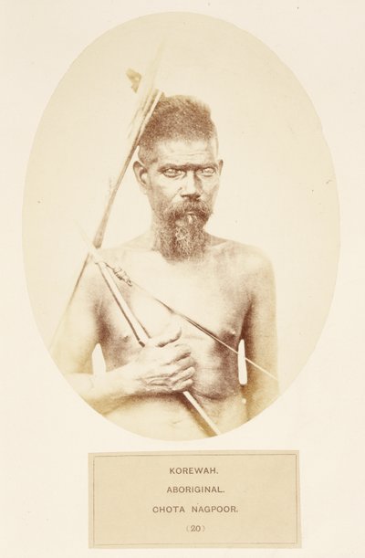 Korewah, Aboriginal, Chota Nagpoor, uit Het Volk van India, door J. Forbes Watson, gepubliceerd 1868 door English Photographer